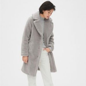 Gap grey teddy coat